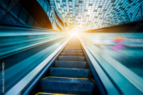 Photography the escalator of the subway station in shanghai china.