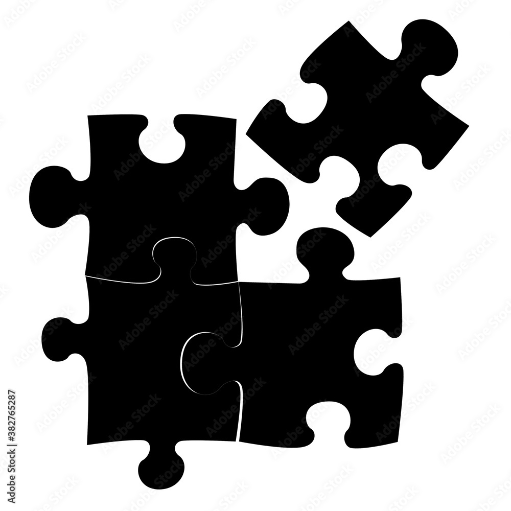 Puzzle symbol on white background. Puzzle symbol on white background.