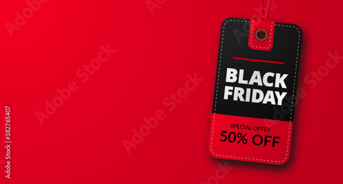 label pricetag label for black friday sale offer discount banner template for fashion or clothing