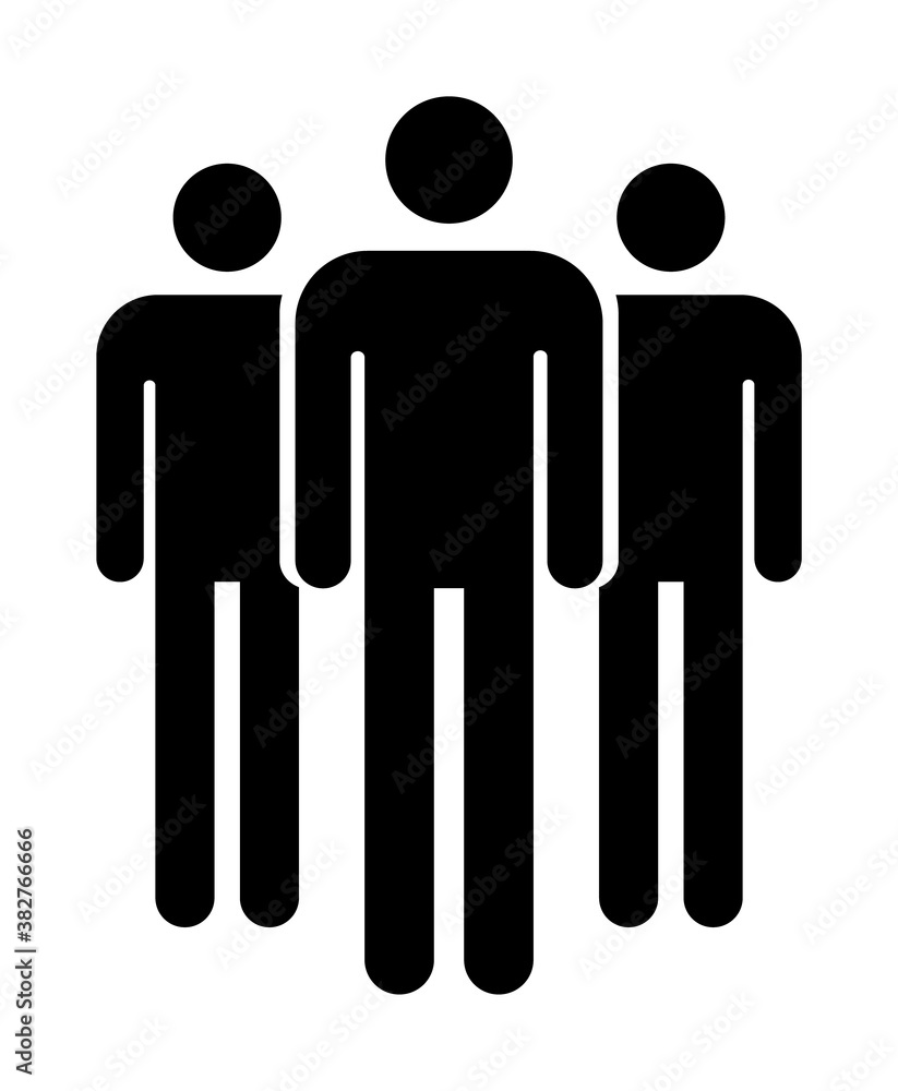 Grouping people flat icon isolated on white background. Teamwork symbol. Community vector illustration