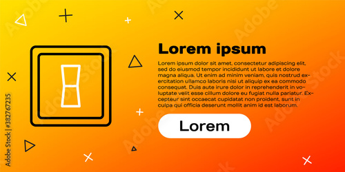 Line Electric light switch icon isolated on yellow background. On and Off icon. Dimmer light switch sign. Concept of energy saving. Colorful outline concept. Vector Illustration.