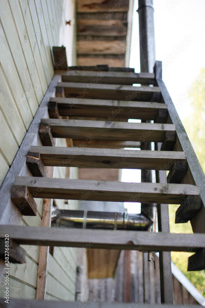 wooden staircase in the park wooden staircase in the park