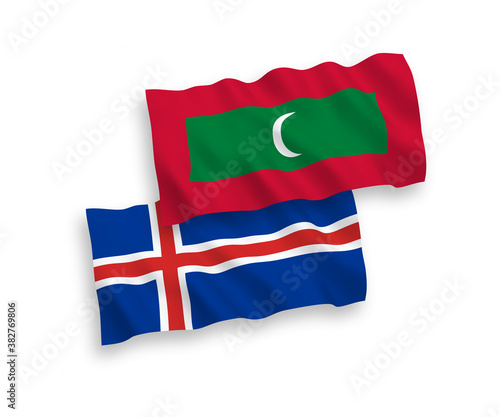 Free Download Flags of Maldives and Iceland on a white background - GFXLoad
