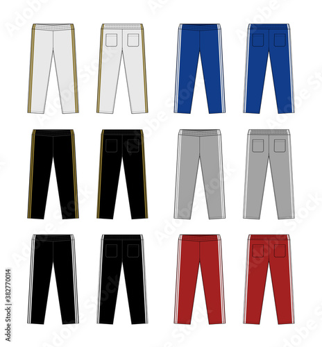 sports jersey pants vector template illustration set