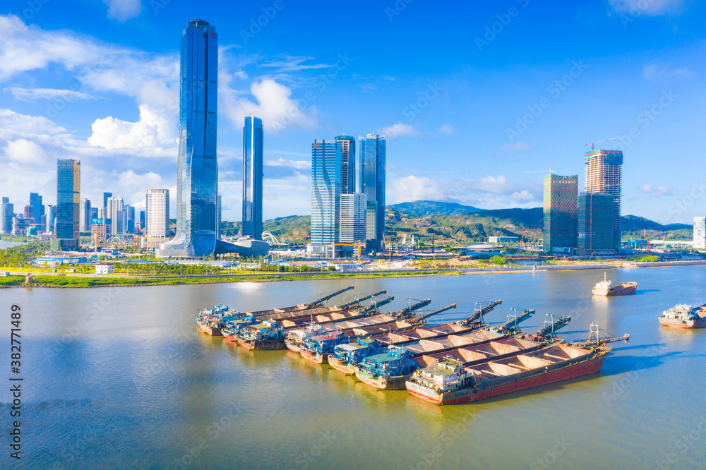 Fototapeta premium Landscape of Hengqin Free Trade Zone, Zhuhai City, Guangdong Province, China