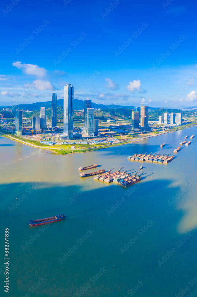 Fototapeta premium Landscape of Hengqin Free Trade Zone, Zhuhai City, Guangdong Province, China