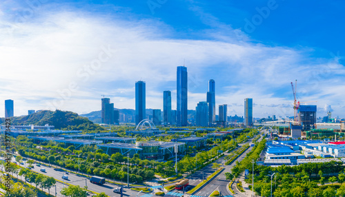 Landscape of Hengqin Free Trade Zone, Zhuhai City, Guangdong Province, China