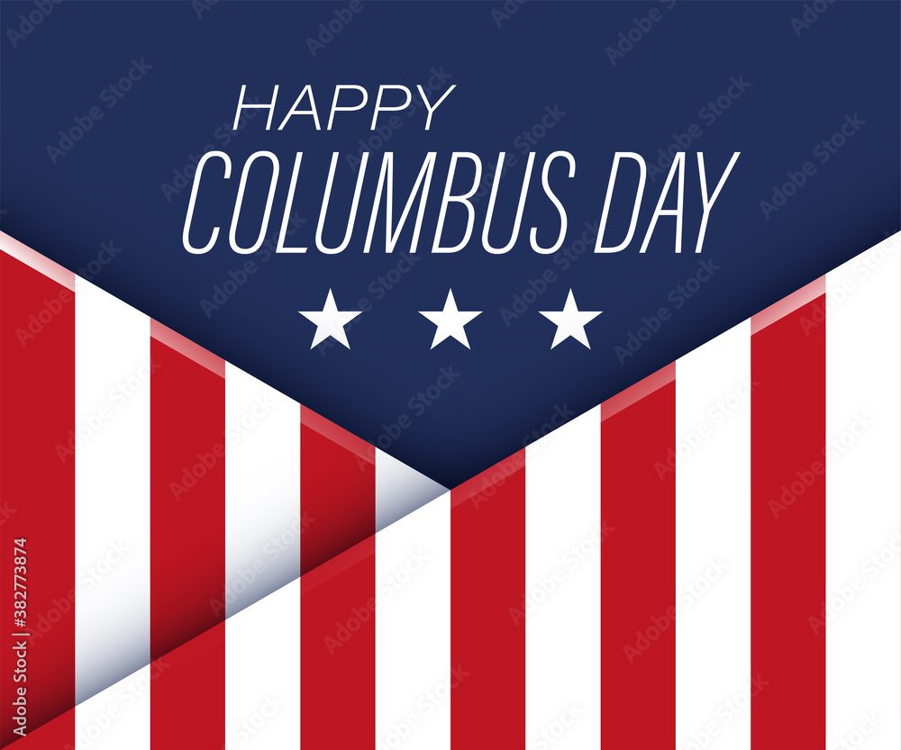 happy columbus day banner design template. vector illustration for greeting cards, paper cut poster, invitation brochure