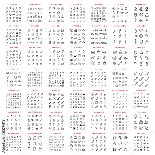 Vector Doodle Icons Big Set