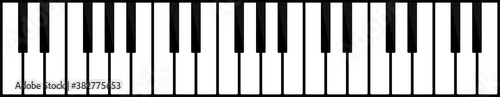 Piano keys. Musical instrument keyboard isolated on background. Vector illustration.