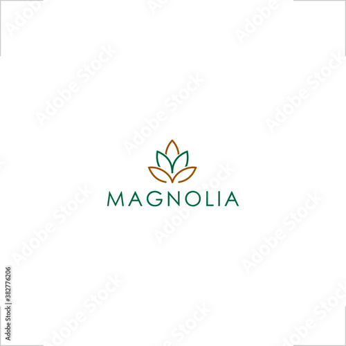 magnolia logo flower bloom design