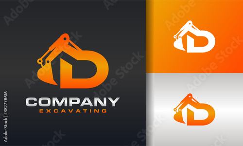 excavator letter D logo