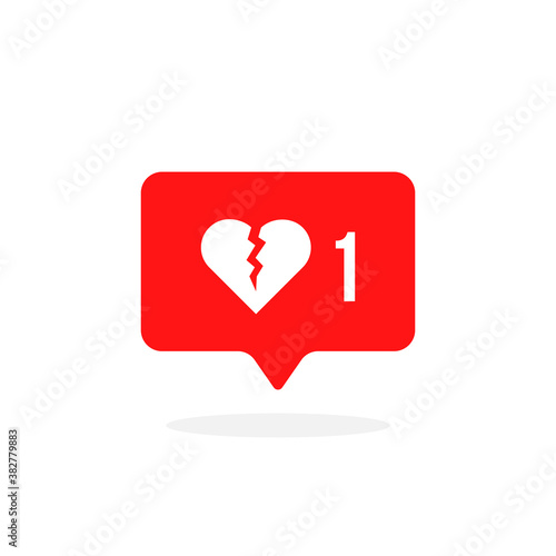 red instant message with broken heart