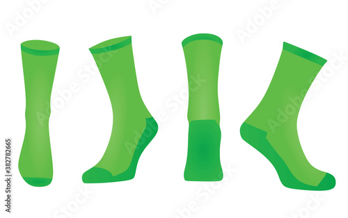 Green sport socks. vector illustration