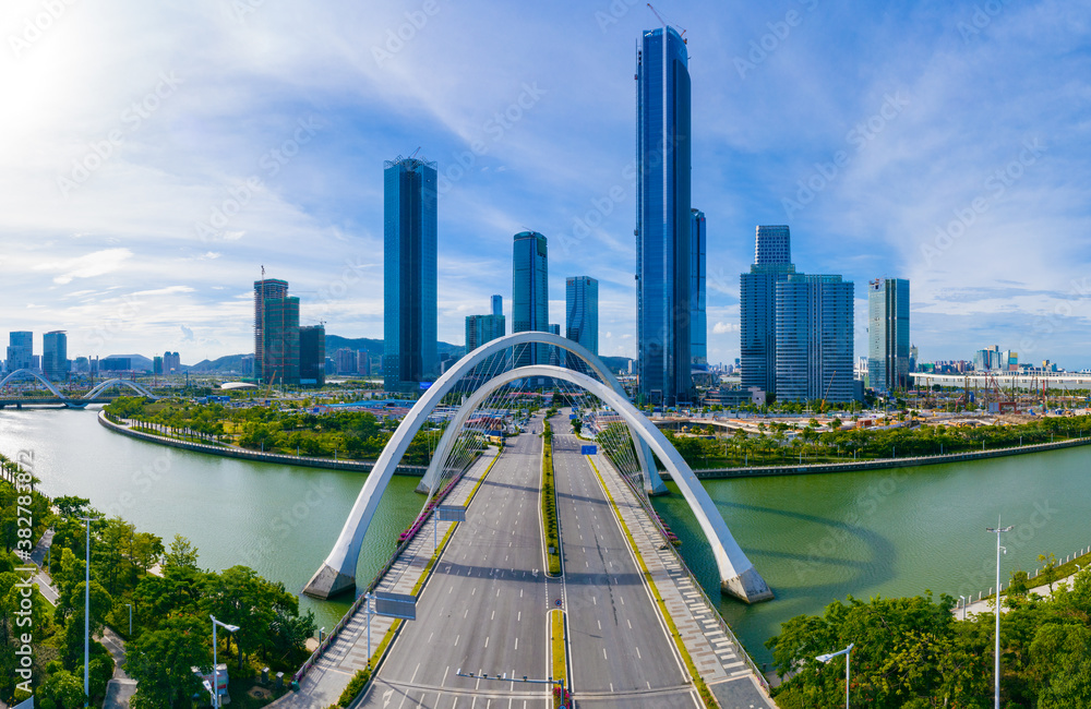 Aerial scenery of Hengqin Free Trade Zone, Zhuhai City, Guangdong Province, China Aerial scenery of Hengqin Free Trade Zone, Zhuhai City, Guangdong Province, China
