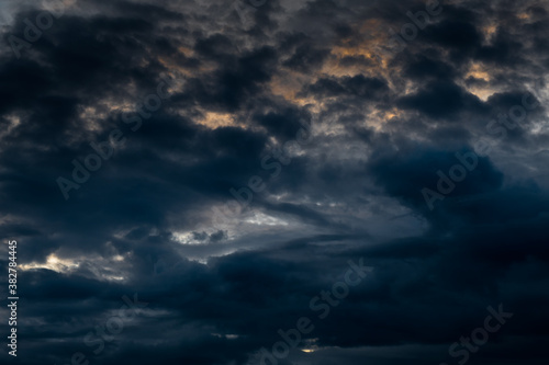 Black clouds in the sky before the rain