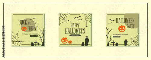 Halloween concept social media post template