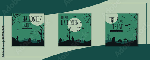 Halloween concept social media post template