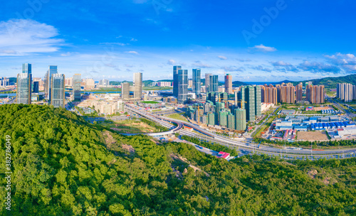 Aerial scenery of Hengqin Free Trade Zone, Zhuhai City, Guangdong Province, China