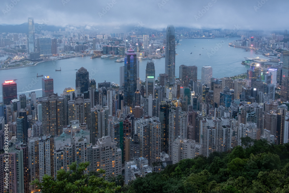 Victoria Harbour in Hong Kong during the third wave of pandemic