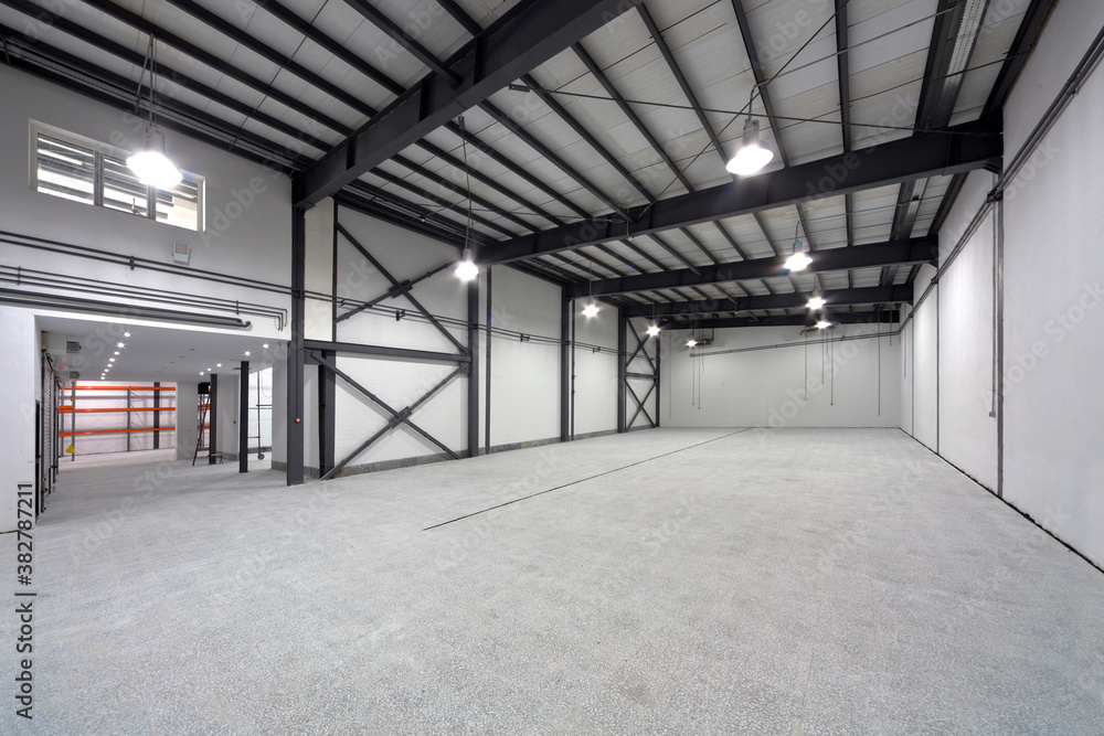 Empty hangar for storage of equipment Empty hangar for storage of equipment