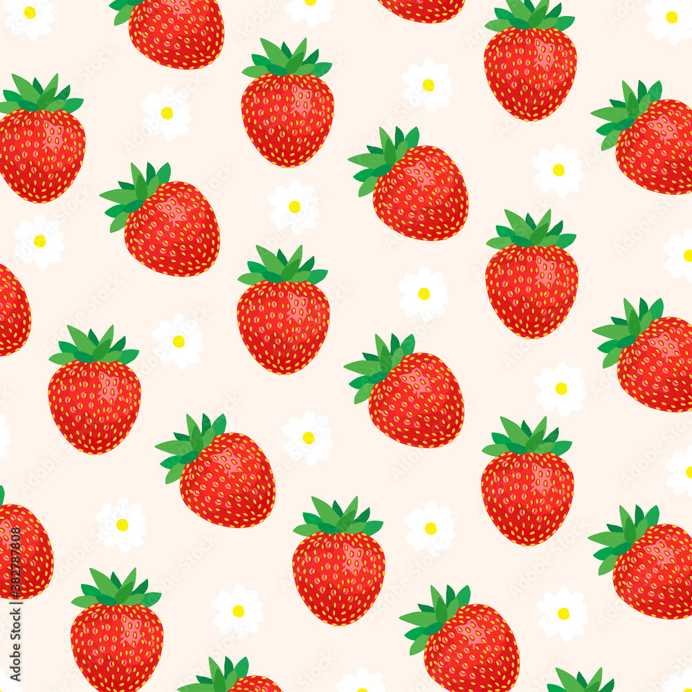 Strawberries pattern vector Strawberries pattern vector