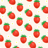 Strawberries pattern vector