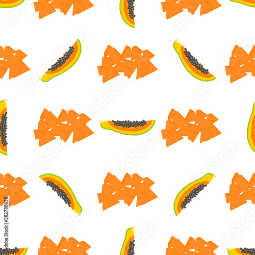 Illustration on theme big colored seamless papaya
