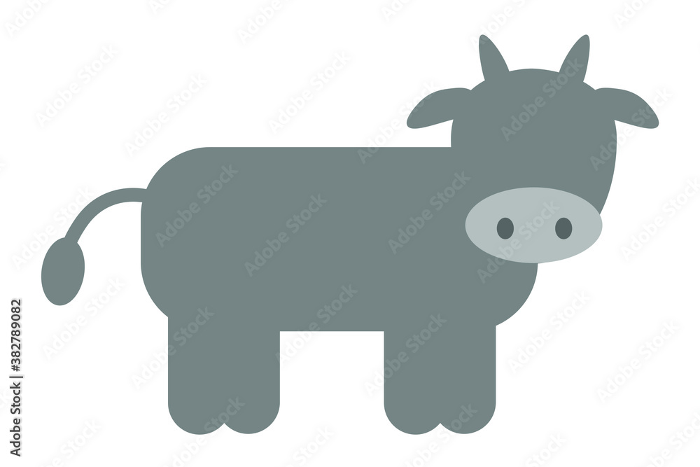 Naklejka premium 牛のシルエットのベクター素材
