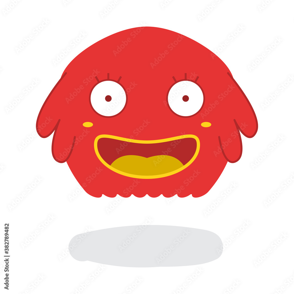 Funny Cute Red Jellyfish Halloween Monster Flat Design Vector Funny Cute Red Jellyfish Halloween Monster Flat Design Vector