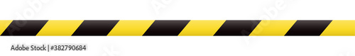 Barricade tape. Boundary line. Yellow and black barrier tape. Construction border.