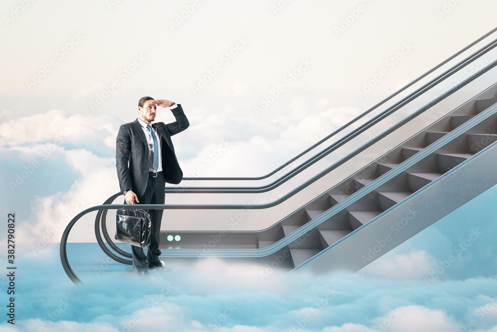 Fototapeta premium Businessman with suitcase
