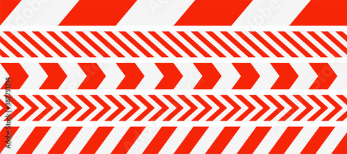 Seamless barricade tapes. Tileable Police lines. Do not cross warning symbols. Repeatable barrier lines.