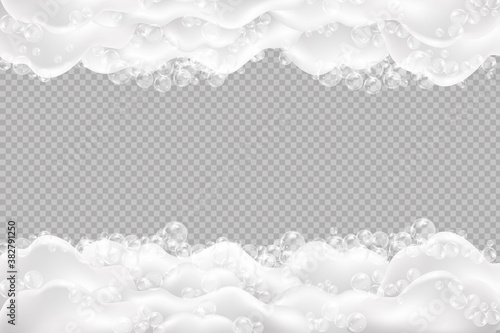 Shampoo bubbles texture.Bath lather vector illustration and shampoo bubbles texture.