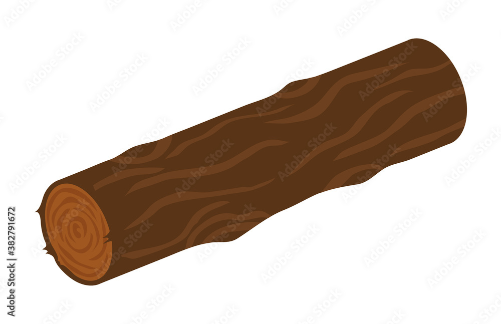 Round log. Isolated on white background. Vector illustration. Round log. Isolated on white background. Vector illustration.