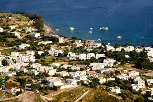 View of Alinda village in Leros island, Greece. photo