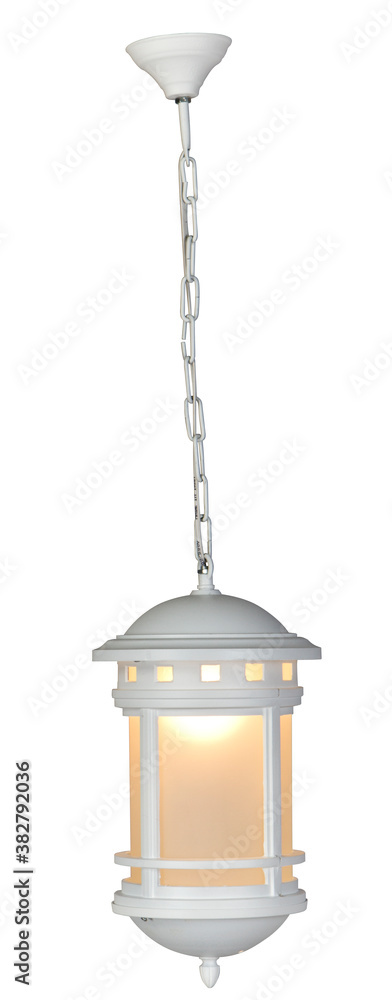 White garden pendant lamp on white background White garden pendant lamp on white background