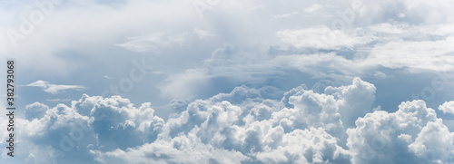 Fototapeta Naklejka Na Ścianę i Meble -  rainy clouds from plane, panorama view
