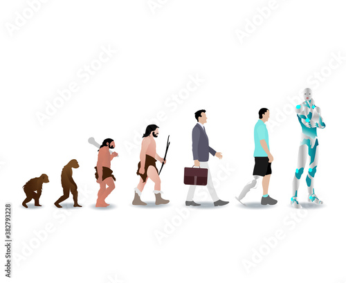 Evolution human to robot cyborg, history man evolve