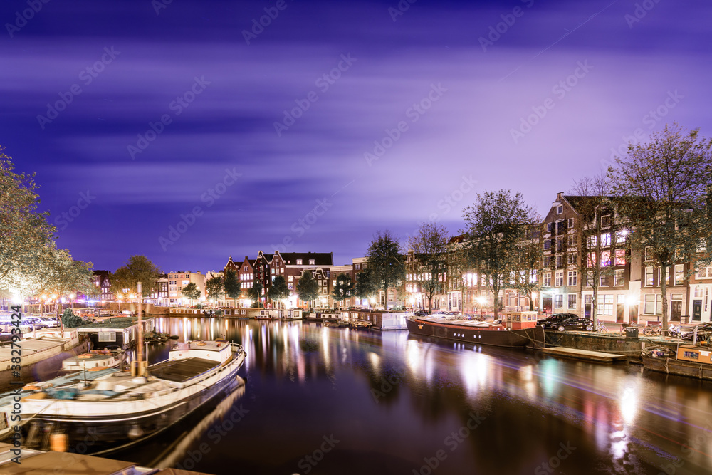 Amsterdam canal at Night