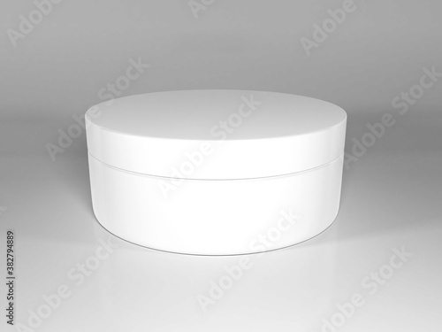 Realistic Pomade Round Box 3D Illustration Mockup Scene on White Background