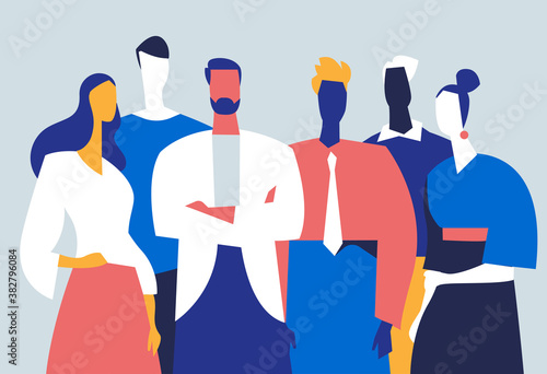 Squadra di professionisti di successo fatta di uomini e donne