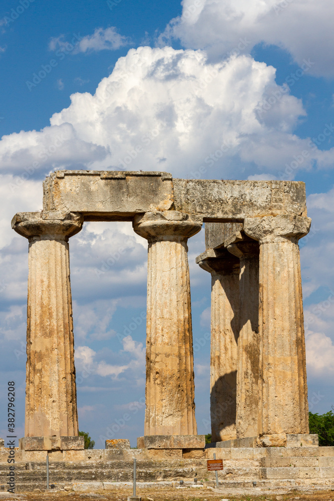 Ancient Corinth, Greece. The archaic temple of Apollo.