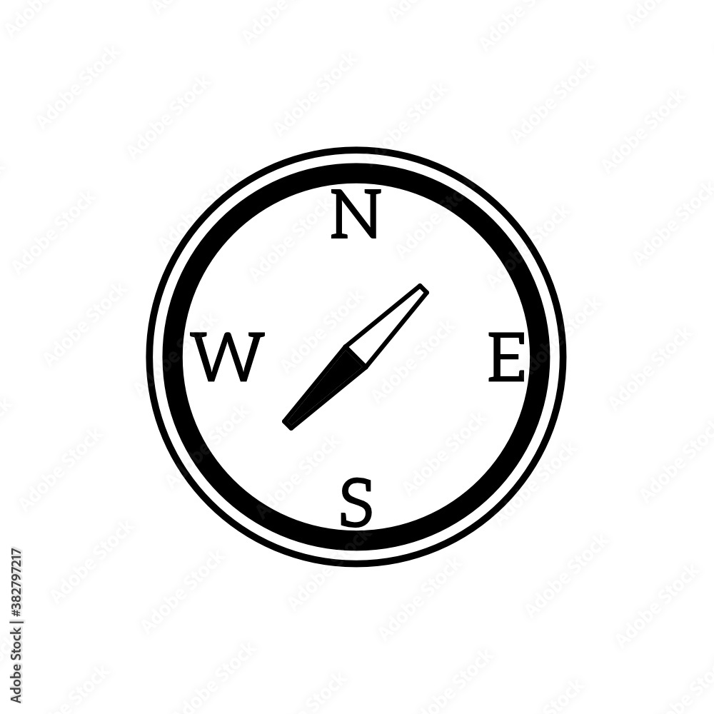 Compass icon. internet button with white background Compass icon. internet button with white background