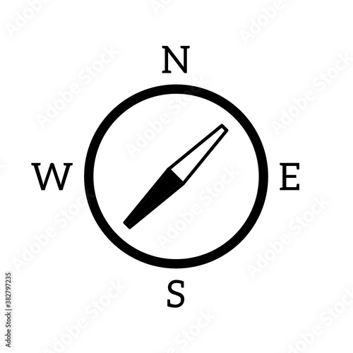 Compass icon. internet button with white background
