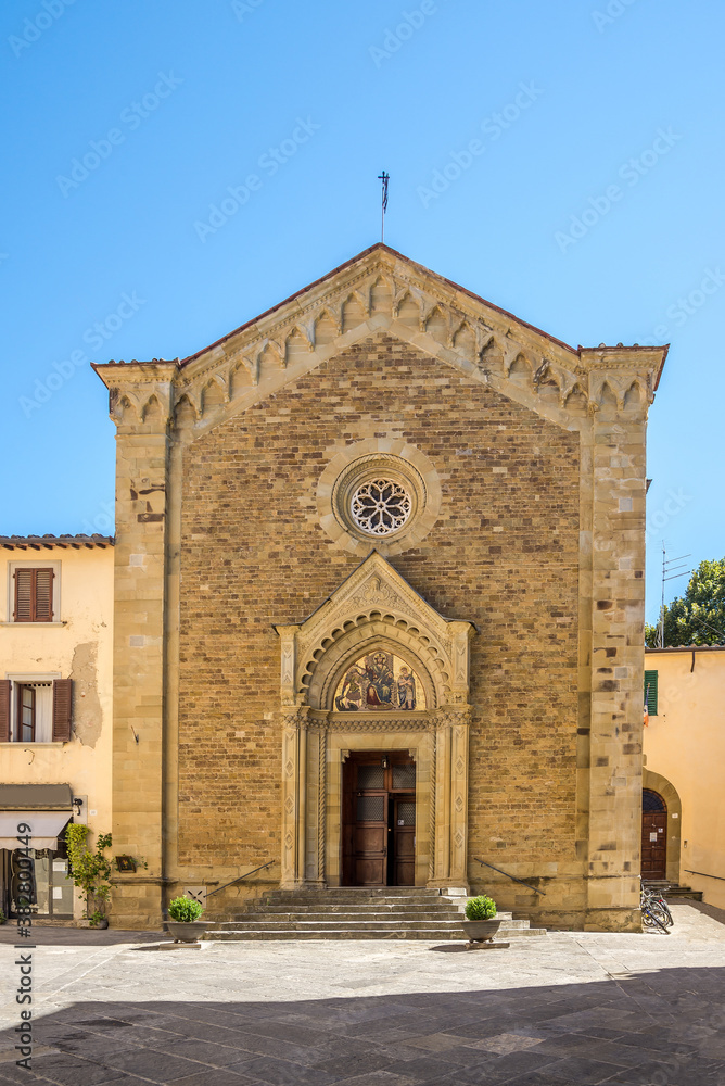 View a t the Church of Saint Michele and Adriano in the streets of Arezzo, Italy