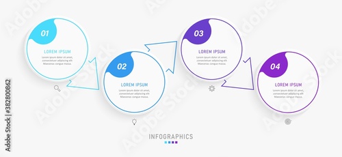 Vector Infographic label design template with icons and 4 options or steps. Can be used for process diagram, presentations, workflow layout, banner, flow chart, info graph.