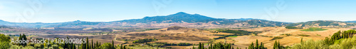 Panoramic view at the Nature in Valley d Orcia near Pienza - Italy photo