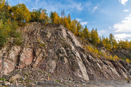 abandoned quarry for mining. horizontal frame photo