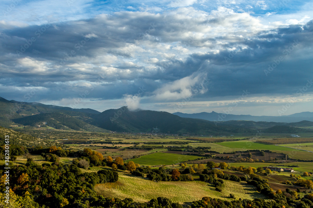 Greece, autumnal landscape at the fields of Pieria, near Olympus mountain. Greece, autumnal landscape at the fields of Pieria, near Olympus mountain.
